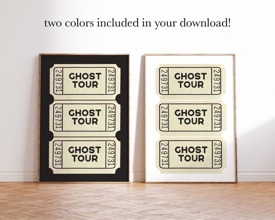 halloween | ghost tour ticket | cute halloween decor | halloween print | trendy halloween art
