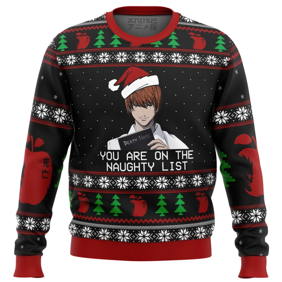 Death Notte Naughty List Ugly Christmas Sweater