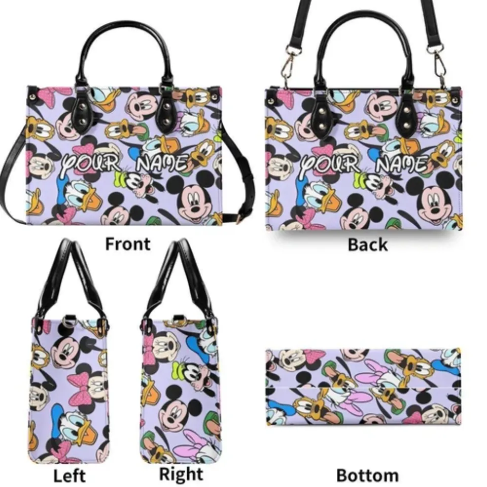 Personalized Mickey Leather Handbag, Disney Lethal Handbag, Gift For Her