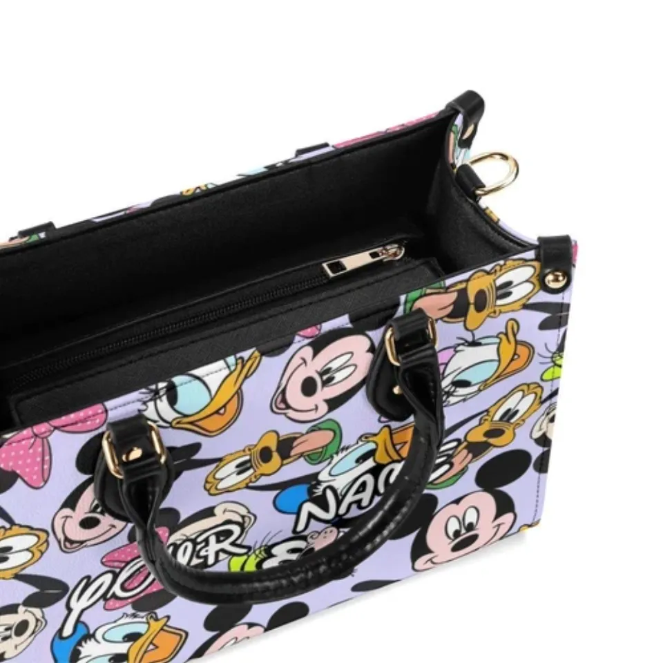 Personalized Mickey Leather Handbag, Disney Lethal Handbag, Gift For Her