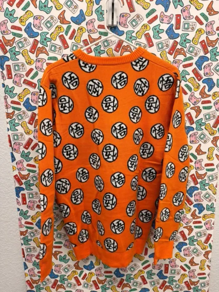Dragon Ball Z Orange Sweatshirt Ugly Sweater Christmas Pullover - Mens Medium M