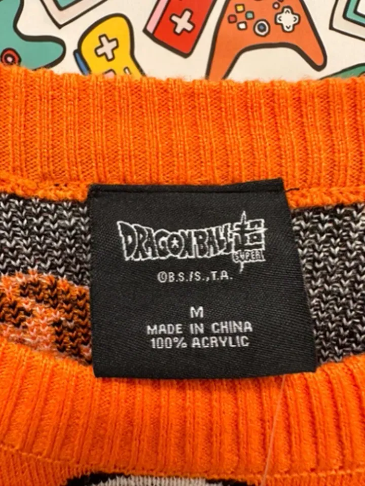 Dragon Ball Z Orange Sweatshirt Ugly Sweater Christmas Pullover - Mens Medium M