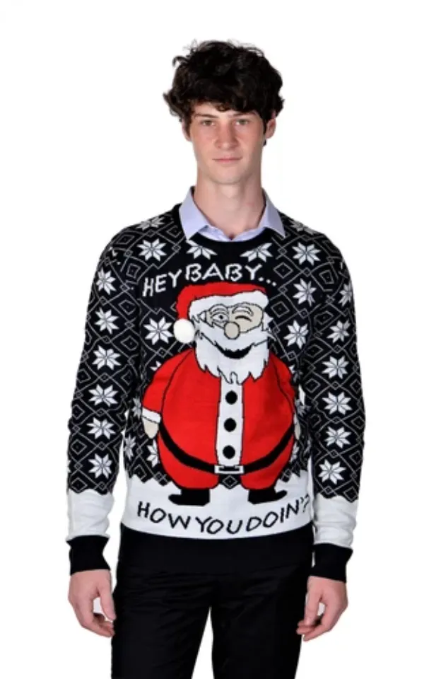 RWB Ugly Christmas Sweater for Men Pullover Navy