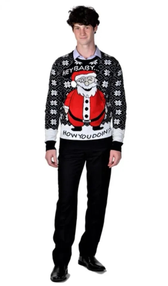 RWB Ugly Christmas Sweater for Men Pullover Navy