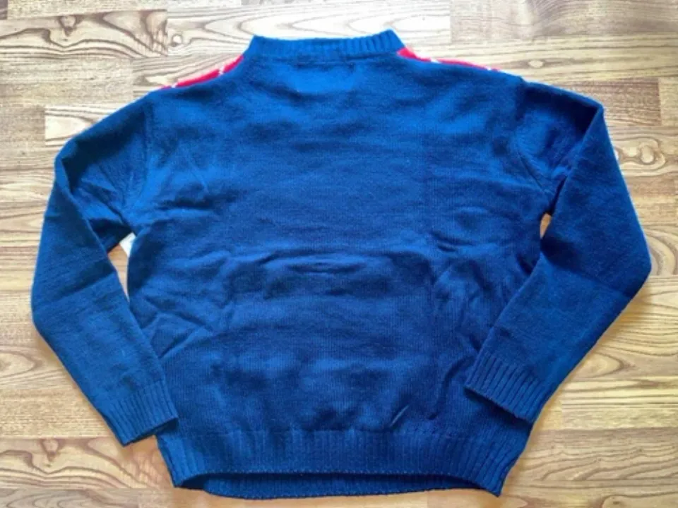 MENS LARGE~HOLIDAY UGLY CHRISTMAS NUTCRACKER SWEATER~RED/BLUE~NEW