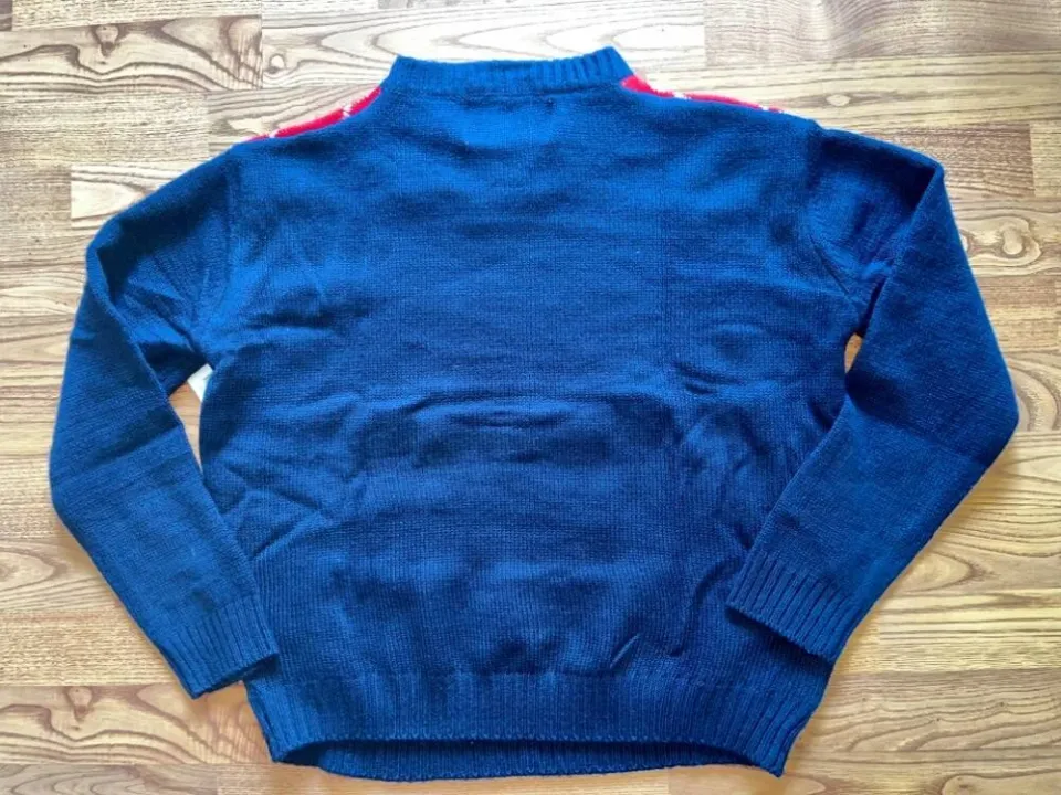 MENS LARGE~HOLIDAY UGLY CHRISTMAS NUTCRACKER SWEATER~RED/BLUE~NEW