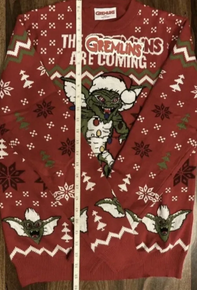Small 38" chest Gremlins Christmas Xmas jumper sweater by Warner Bros
