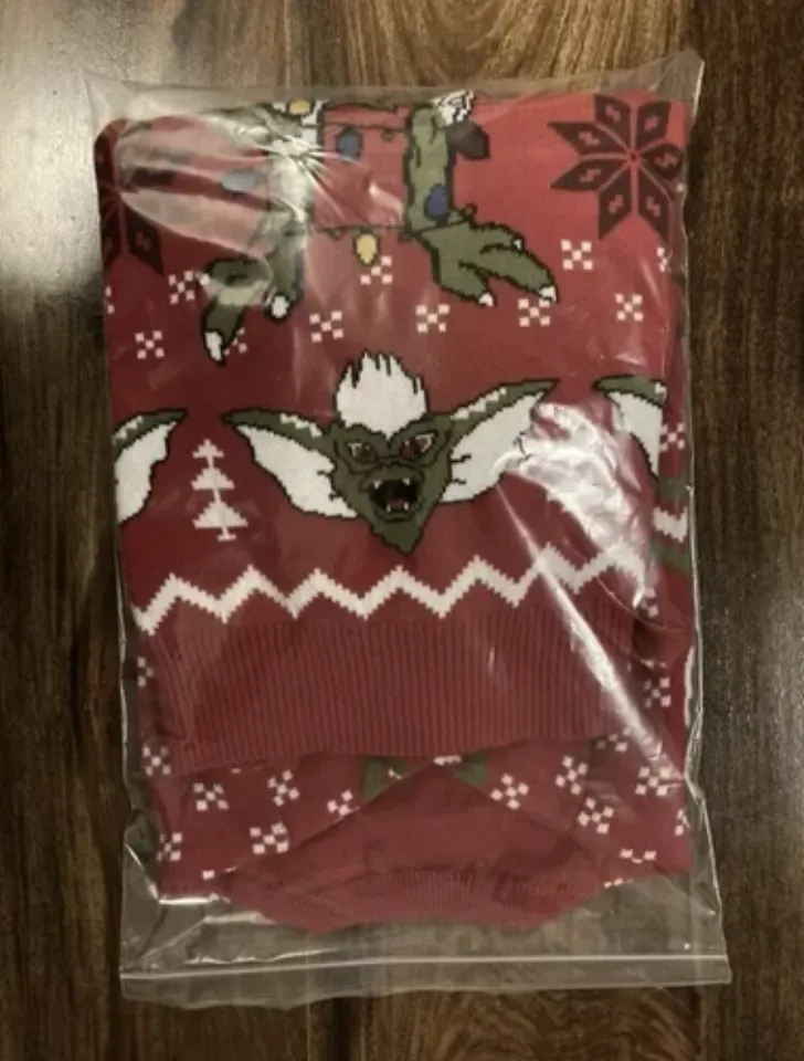 Small 38" chest Gremlins Christmas Xmas jumper sweater by Warner Bros