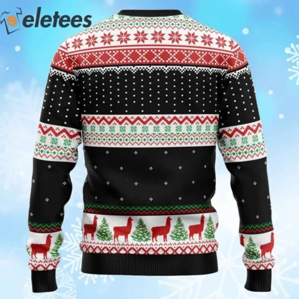 Llama Hit That Ugly Christmas Sweater 3N8GZ32C