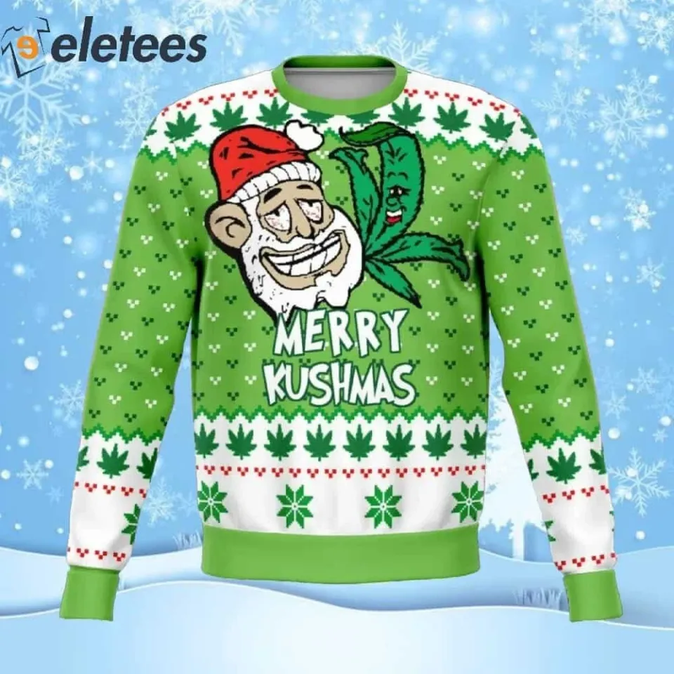 Merry Kushmas Ugly Christmas Sweater JP5IN6YA