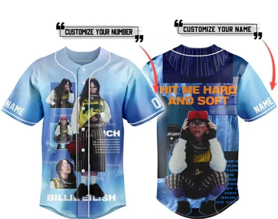 Billie Eilish Lunch With Hit Me Hard And Soft 2024 Personalized Baseball Jersey