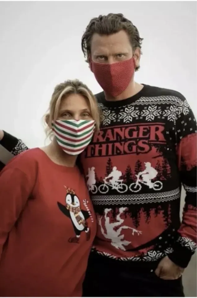 Large 41" inch chest Stranger Things Ugly Christmas Jumper Sweater Xmas Netflix