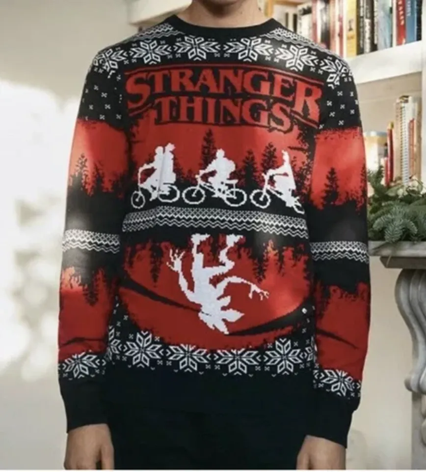 Large 41" inch chest Stranger Things Ugly Christmas Jumper Sweater Xmas Netflix