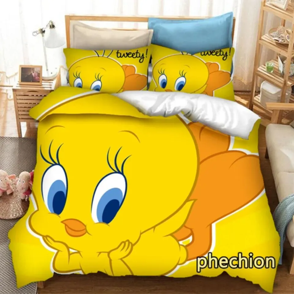 3D Anime TweetyBird Bedding Set | Cartoon Bedding Set | Gift For Kids