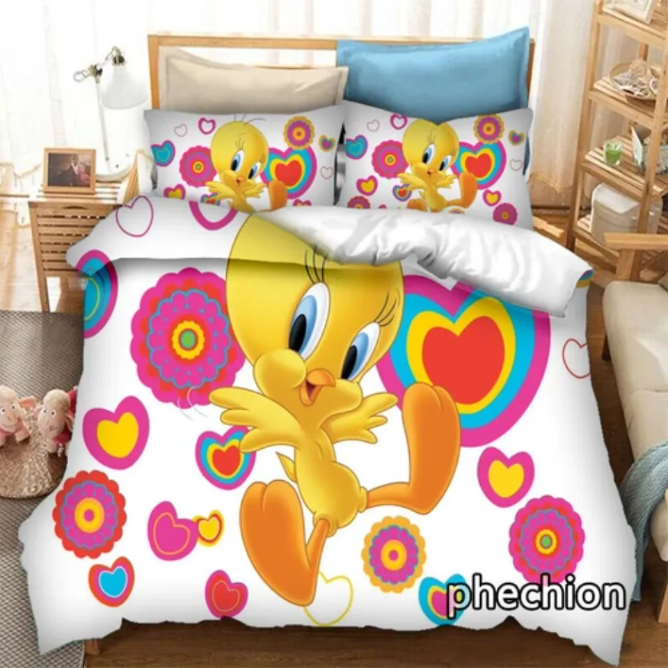 3D Anime TweetyBird Bedding Set | Cartoon Bedding Set | Gift For Kids