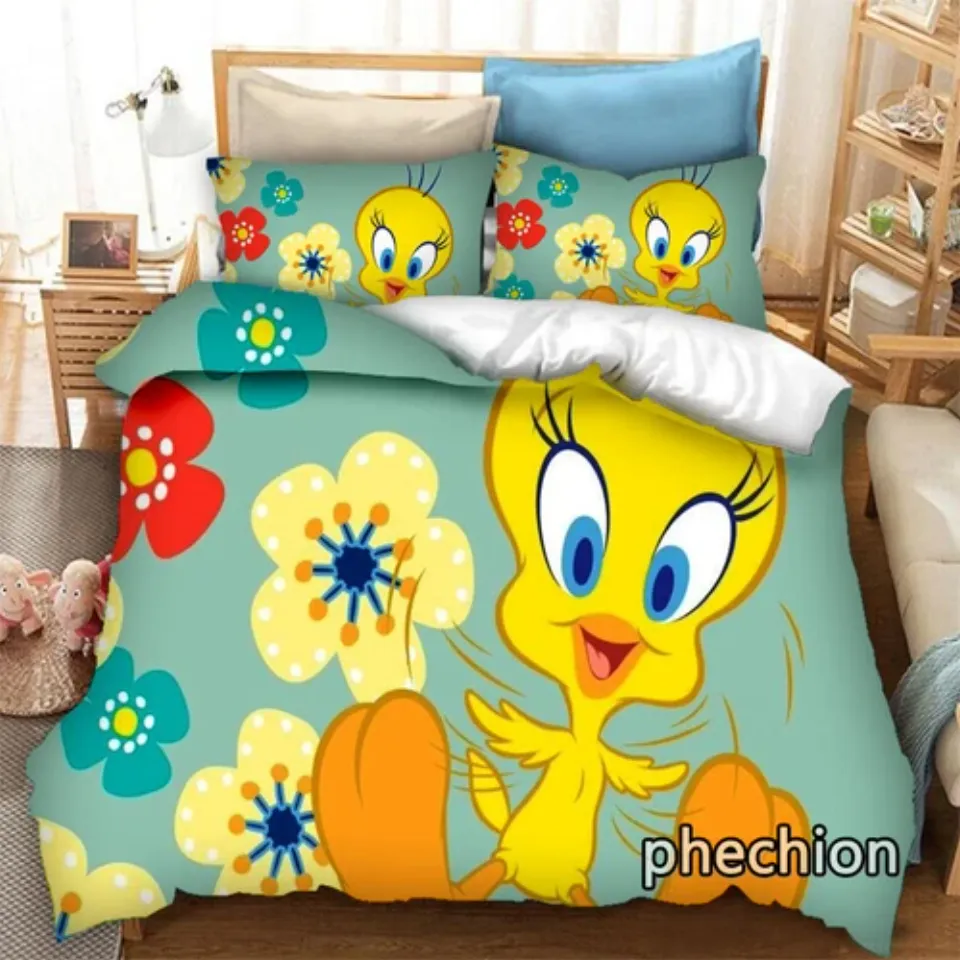 3D Anime TweetyBird Bedding Set | Cartoon Bedding Set | Gift For Kids