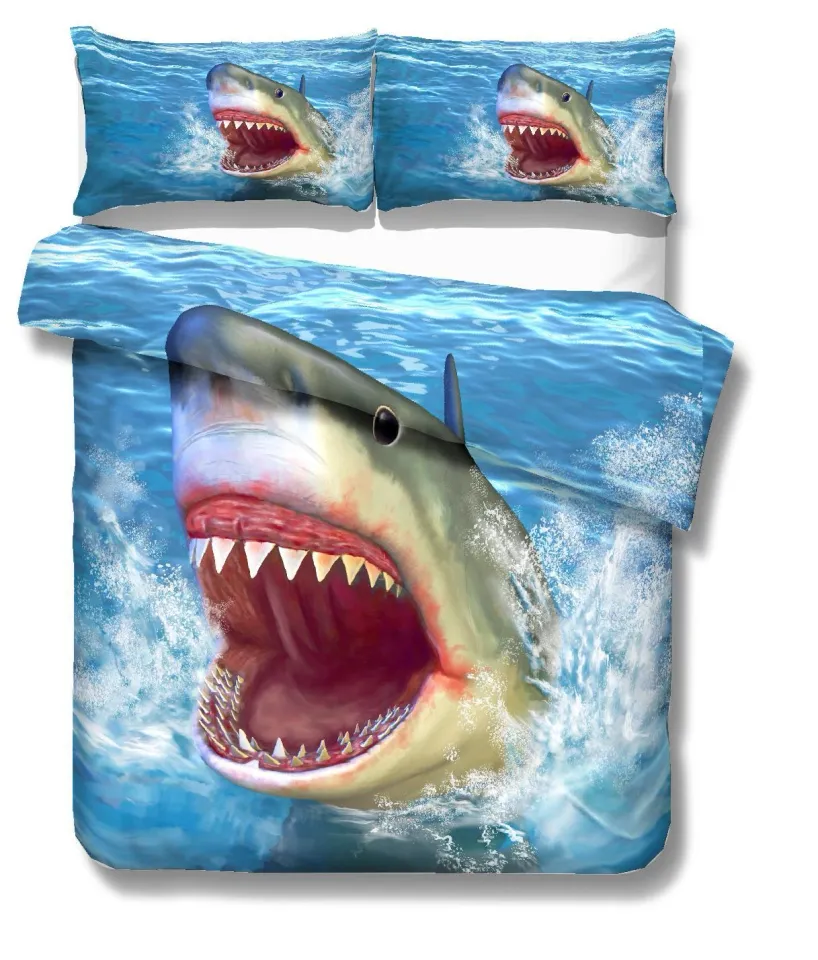 3D Shark Sea Quilt Cover Set Bedding Sets Pillowcases 24