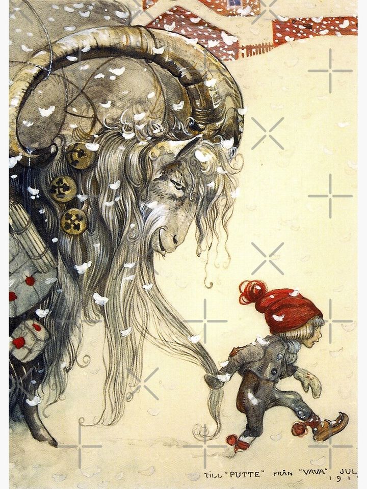 Yule Goat - John Bauer Christmas  Art Print
