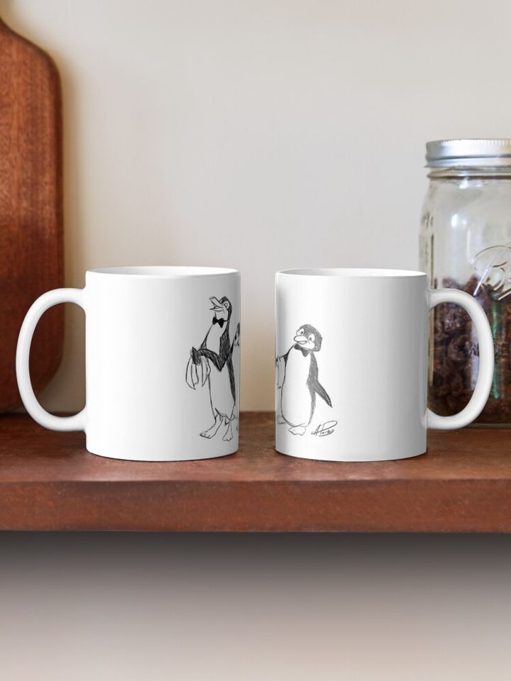 Penguins From Mary Poppins Sketch Coffee Mug