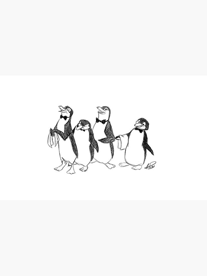 Penguins From Mary Poppins Sketch Coffee Mug