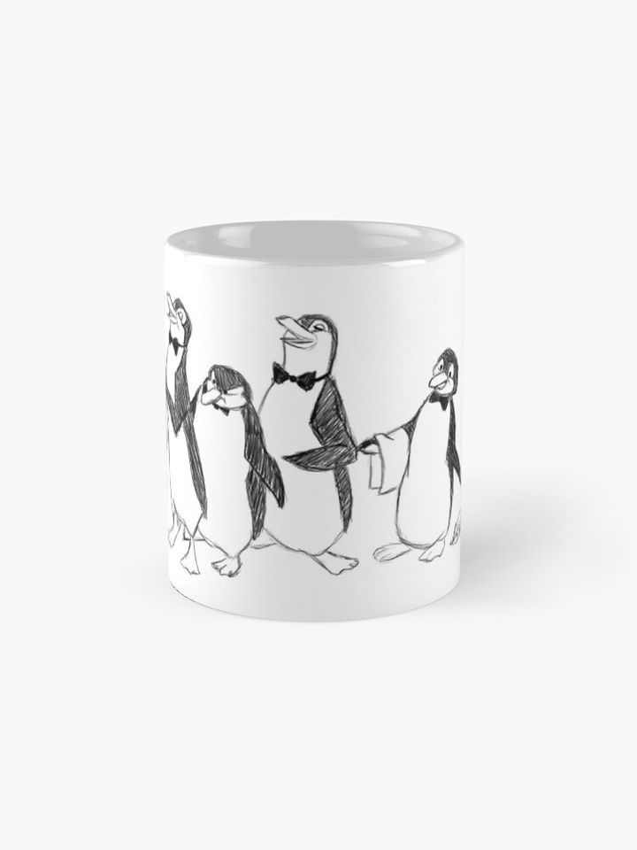 Penguins From Mary Poppins Sketch Coffee Mug