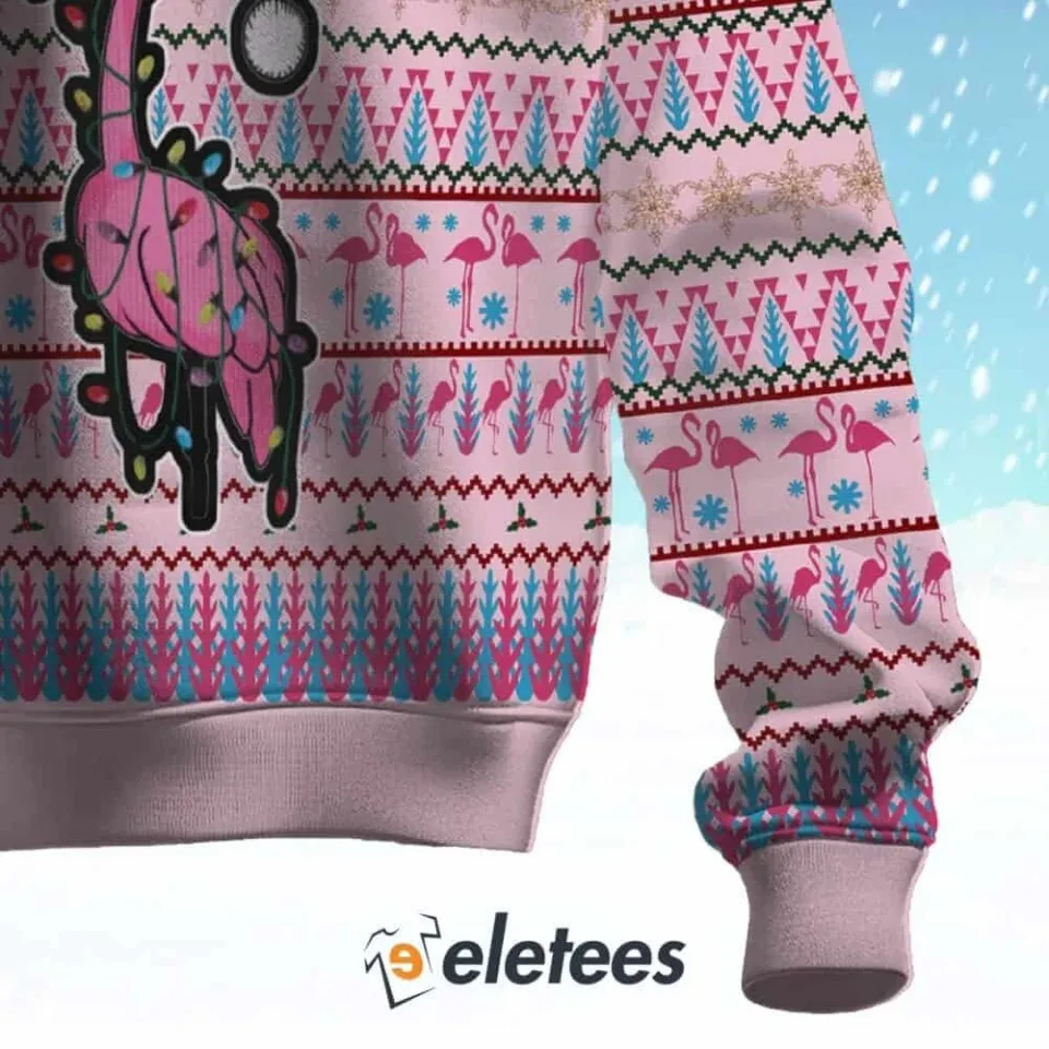 Flamingo Sweet Eyes Ugly Christmas Sweater MLBXF9O9