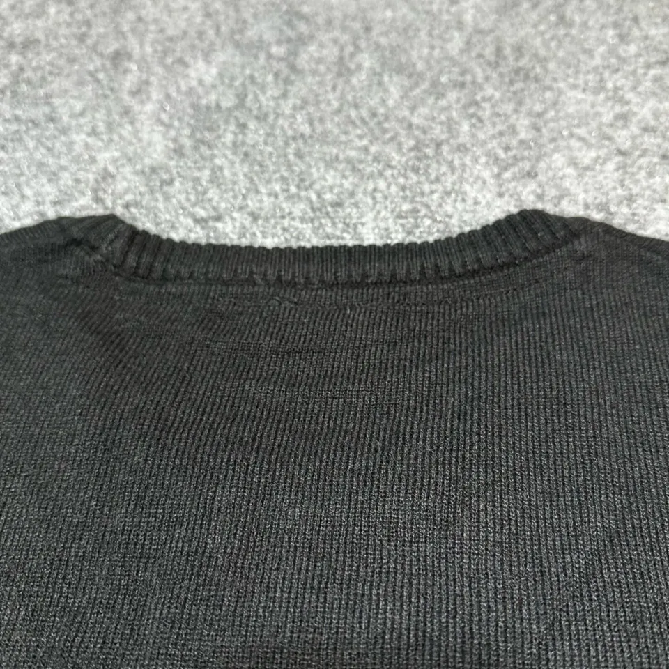 NEW Esmara Ugly Sweater Mens Large Black Knit Pullover Reindeer Merry Christmas