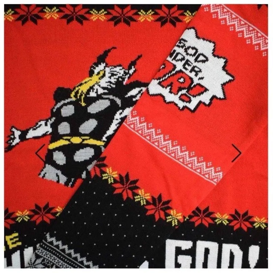 Small (UK) Thor God Of Thunder Ugly Christmas Jumper Sweater Xmas Marvel