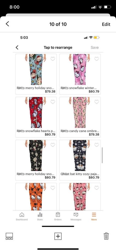 Retro Kitty Friends Valentine red hearts pajama sleep pants gift