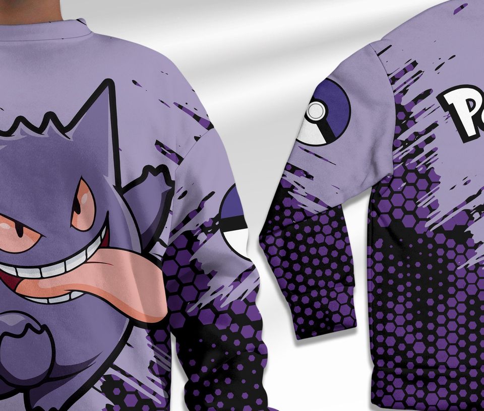 Gengar Sweatshirt Ghost Gengar Japanese Anime Sweatshirt Cute Gengar Shirt Gift