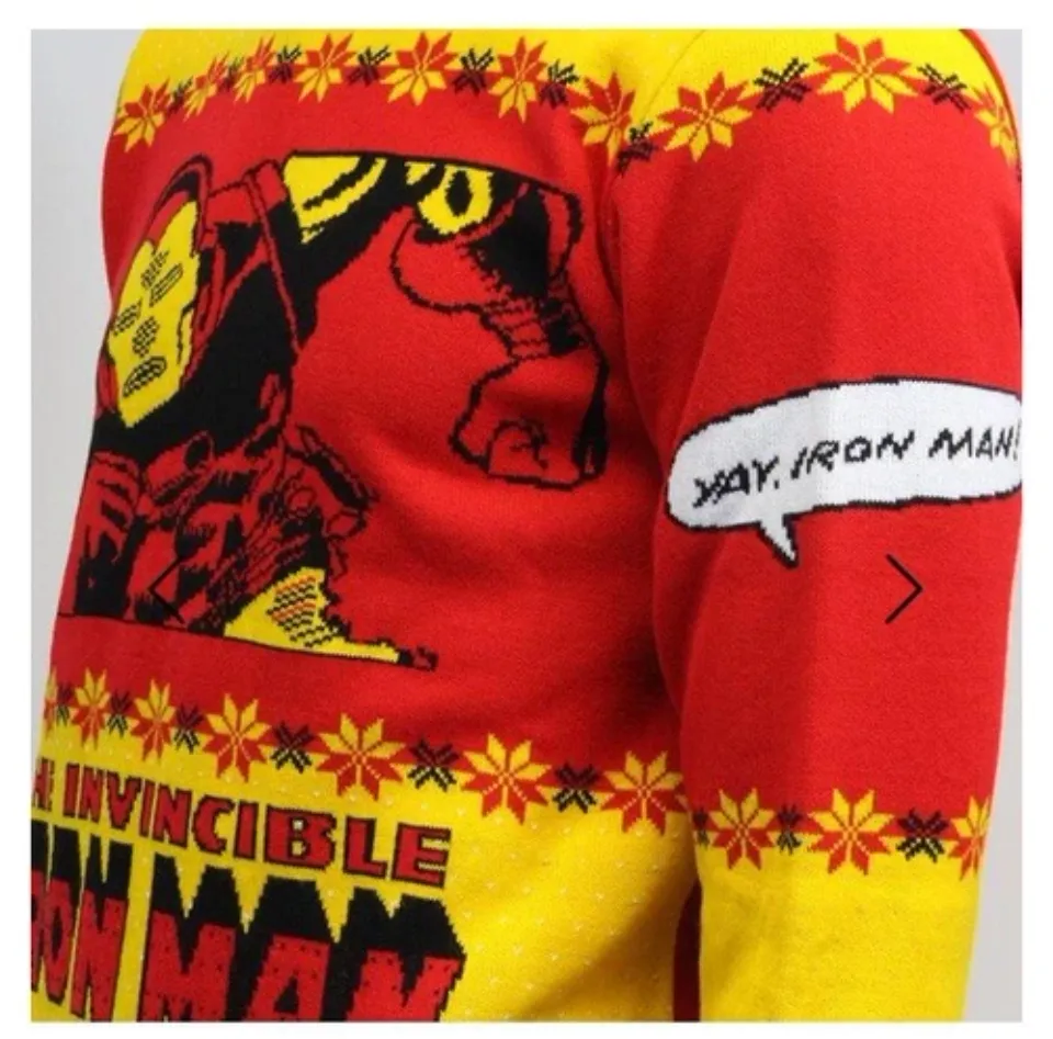 XS (UK) Iron Man Ugly Christmas Xmas Jumper Sweater by Numskull Marvel Avengers