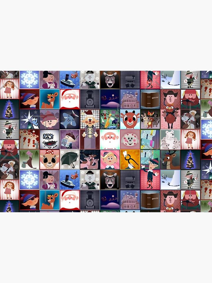 Rudolph Squares Bath Mat