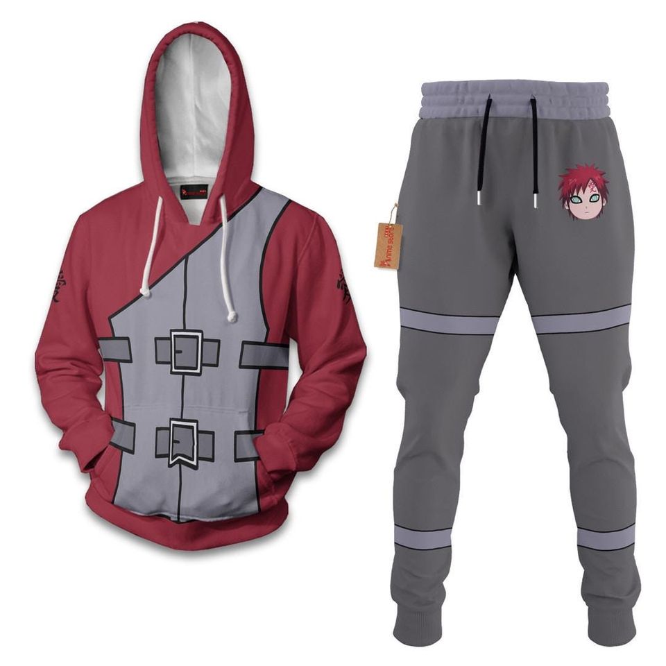 Gaara Hoodie And Jogger Set Anime Clothes