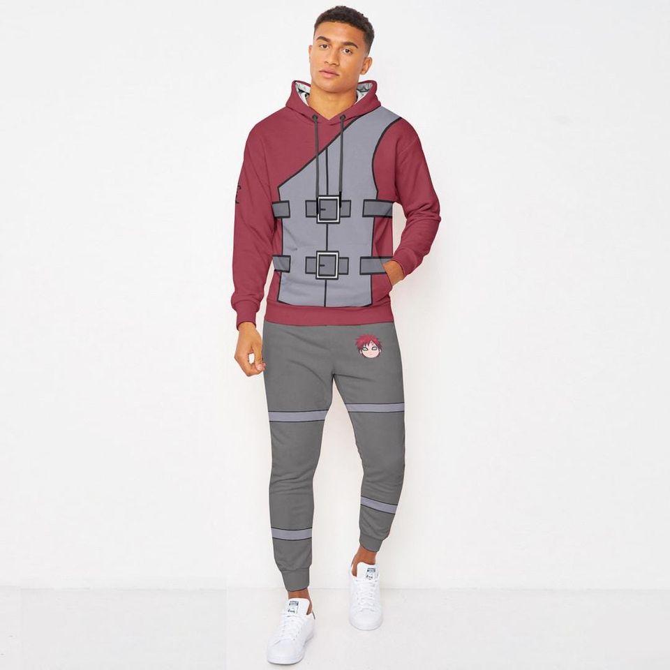 Gaara Hoodie And Jogger Set Anime Clothes