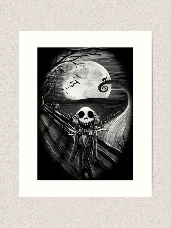 Jack skellington scream art Art Print