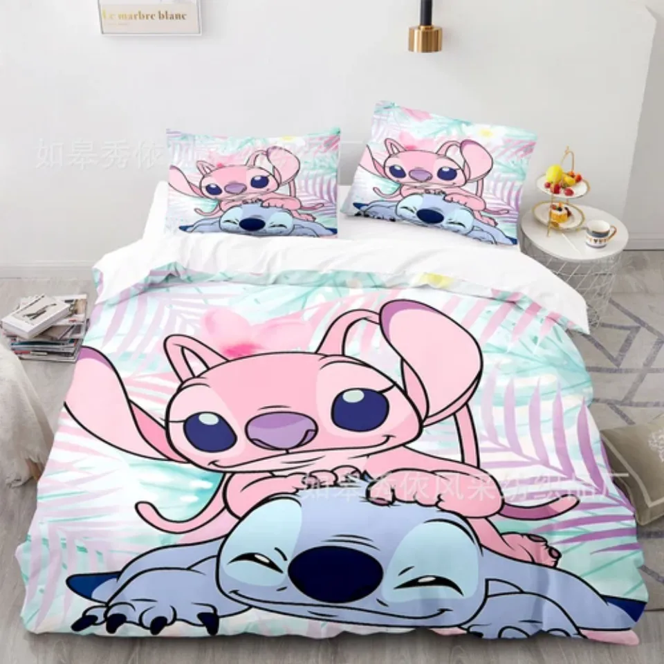 Lilo Stitch Angel Bedding Set | Cartoon Bedding Set | Gift For Kids
