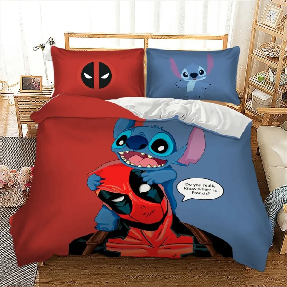 Deadpool Stitch Design Duvet Cover Bedding Set Pillow Cases Single Double King 1