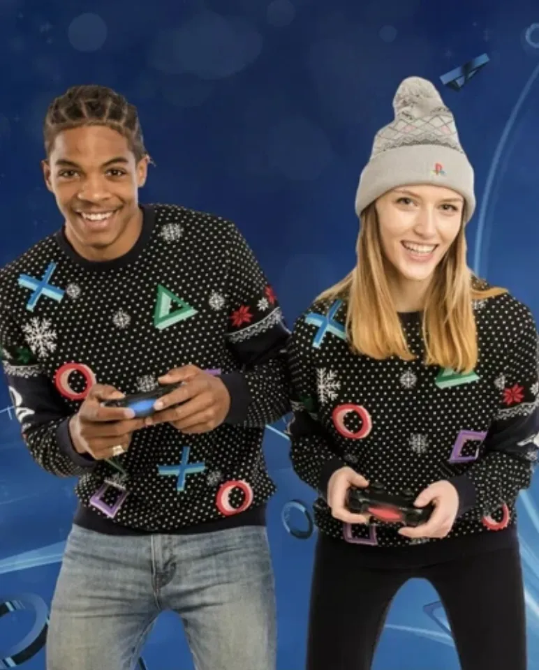 Large (UK) Playstation Ugly Christmas Jumper Sweater Xmas PS12345large