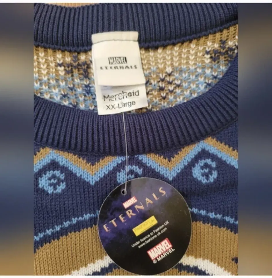 Merchoid Marvel Eternals Ugly Christmas Sweater XXL 2XL