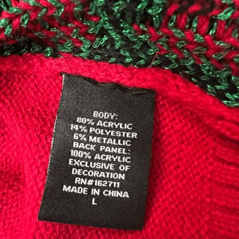 33 Degrees Women's Lama Christmas Ugly Sweater Multicolor Size L NWT