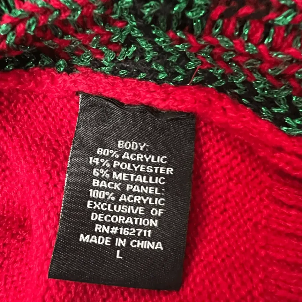 33 Degrees Women's Lama Christmas Ugly Sweater Multicolor Size L NWT