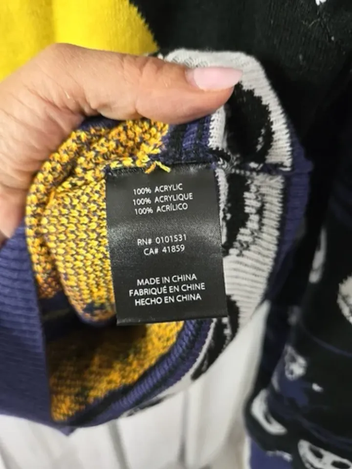 DISNEY NIGHTMARE BEFORE CHRISTMAS SWEATER UGLY FAIR ISLE JACK SALLY PULLOVER S