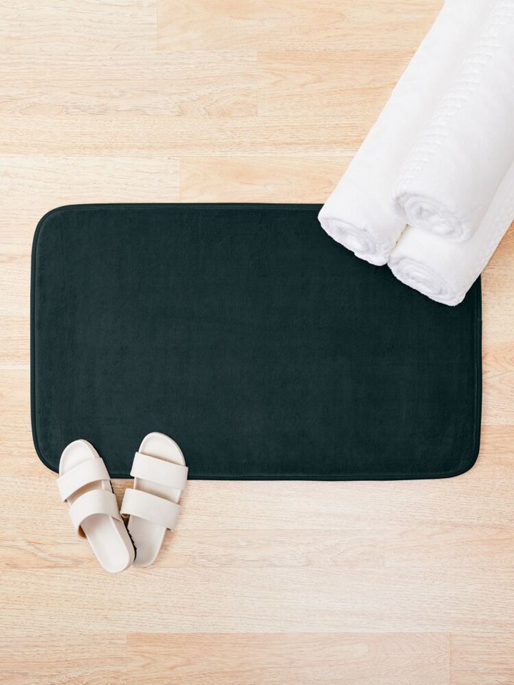 Solid Dark Green  Bath Mat