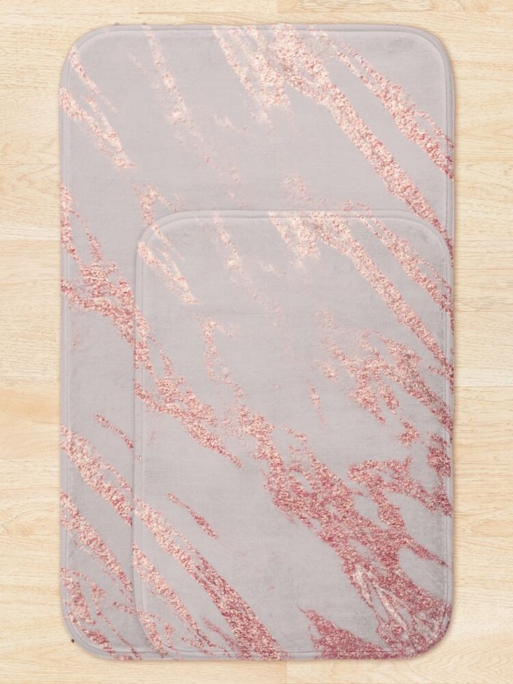 Porcelain grey rose gold Bath Mat
