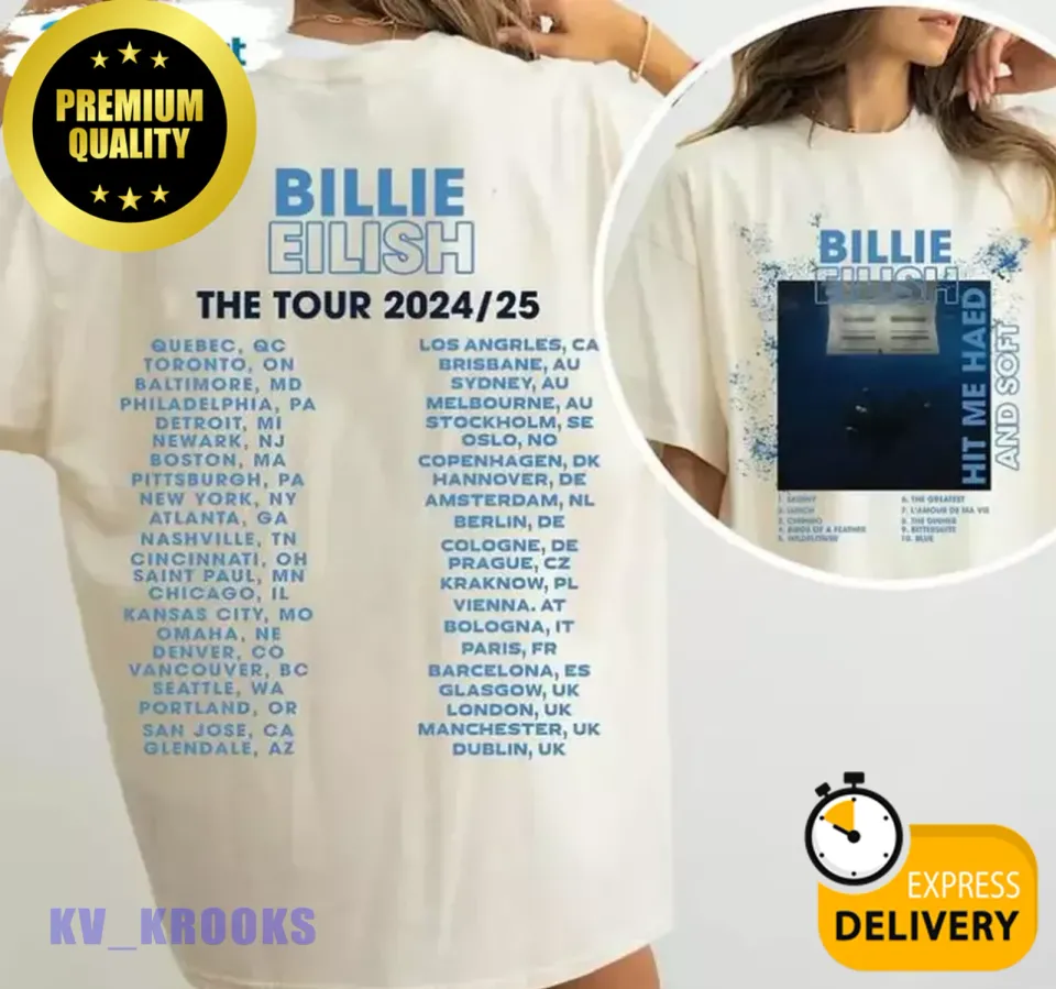 Groovy Billie Eilish Concert Tour 2024 T-Shirt