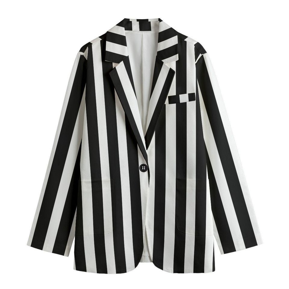 Black and White Leisure Blazer