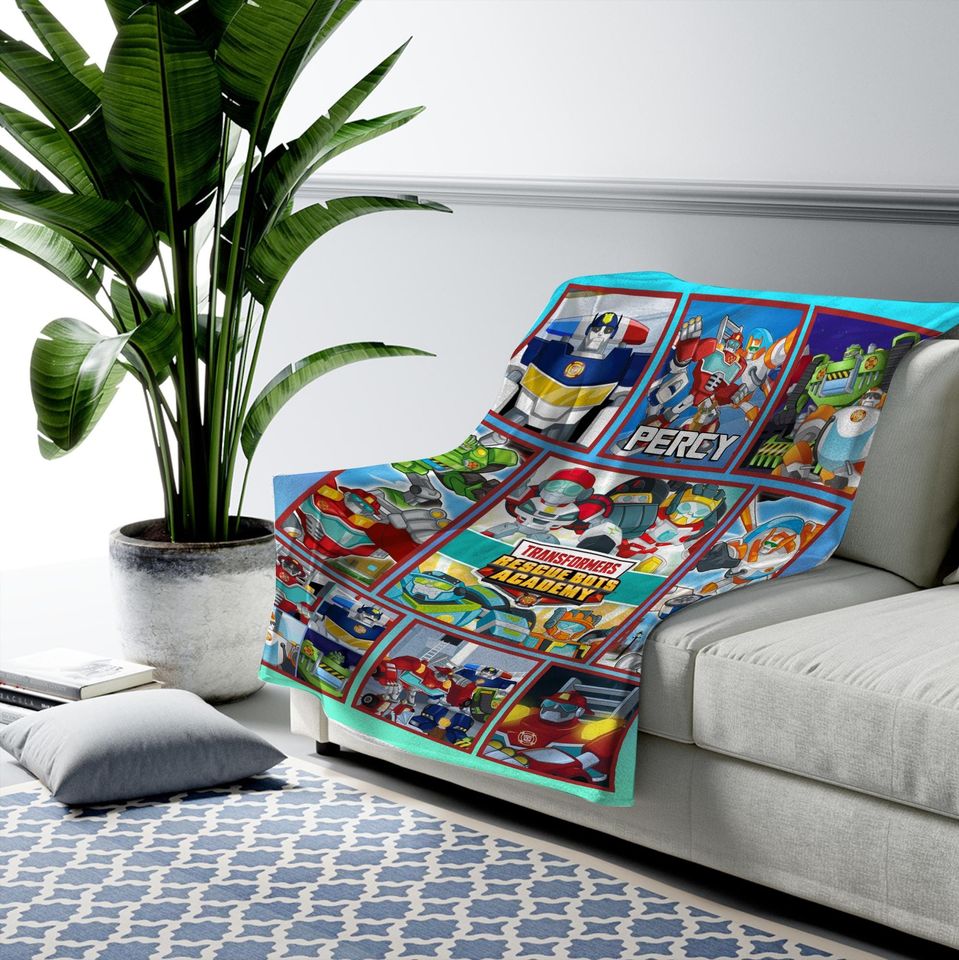Custom Transformer Blanket, Personalized Robot Blankets, Boy Bed Room Blanket, Transformer Blanket, Auto Bots Birthday Blanket