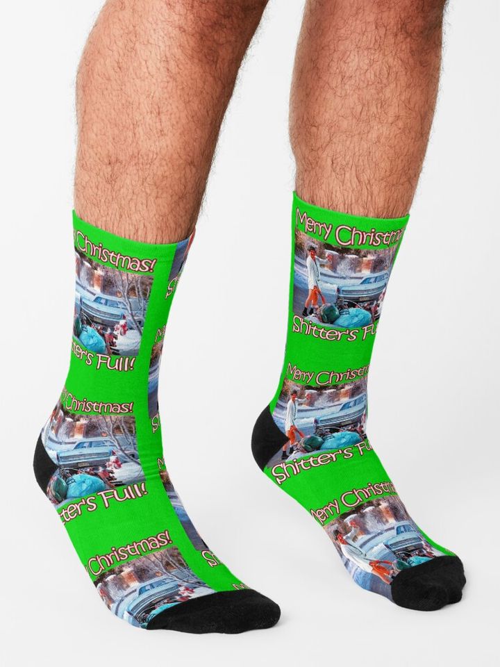 Cousin Eddie Shitters Full Funny Christmas Socks