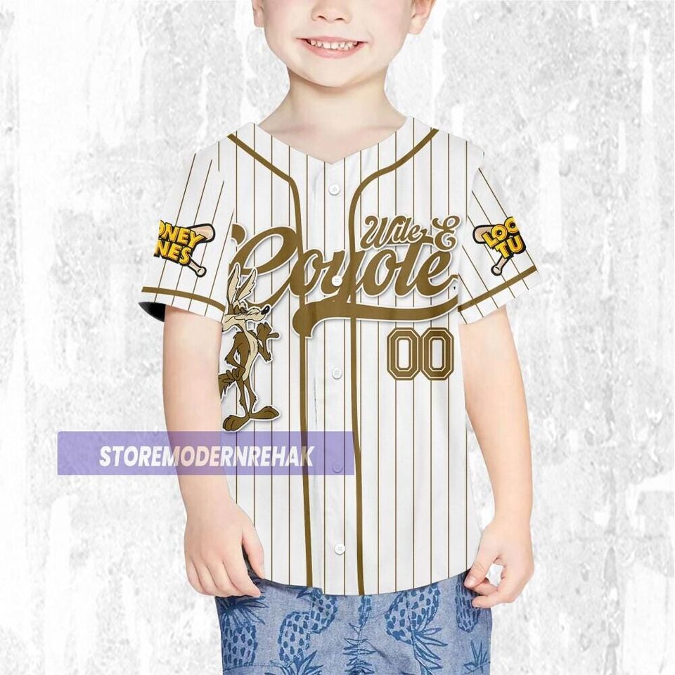 Custom Looney Wile E Coyete Simple Baseball, Baseball Team Outfit, Gift for Space Jamz Fans, Tune Squad Jersey, Family Jersey
