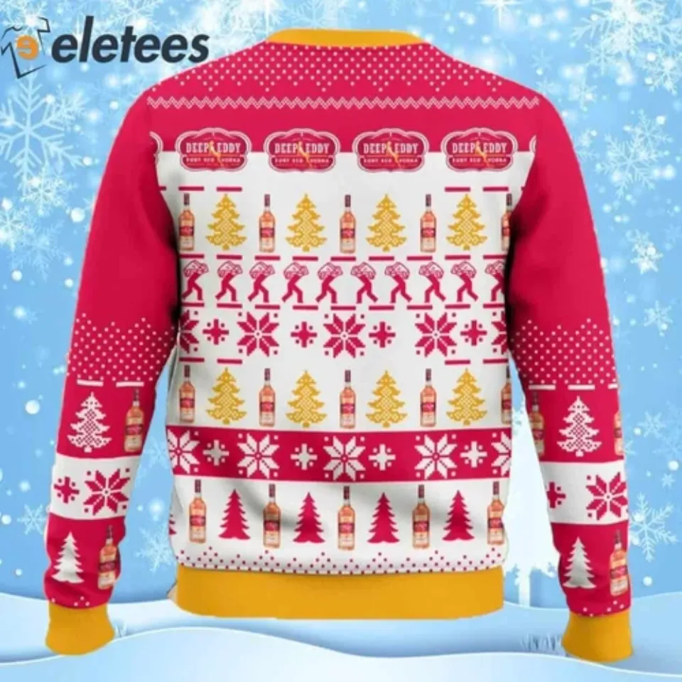 Deep Eddy Ruby Red Vodka Christmas Ugly Sweater LKUQOJ4F
